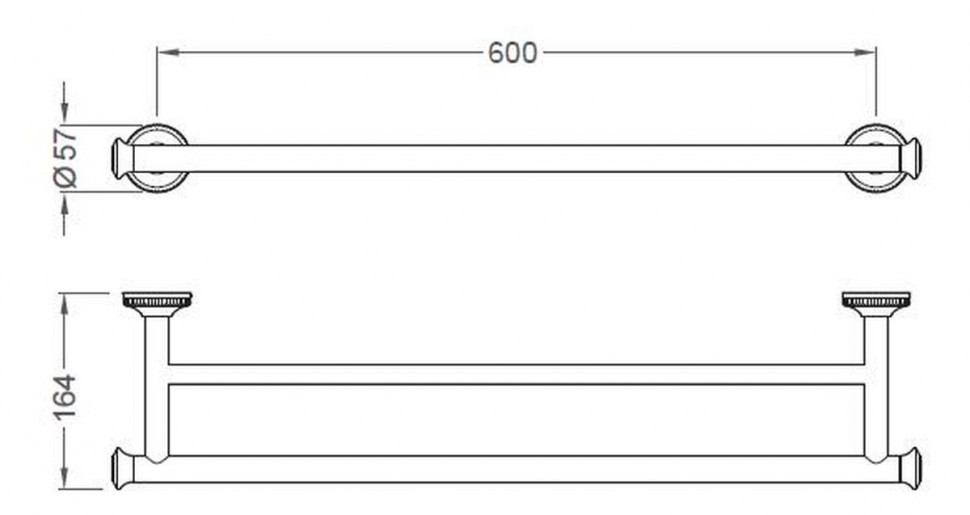 Полотенцедержатель SCHEIN двойной 60 см (7066040)