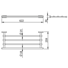 Полка для полотенец прямая 55 см LANGBERGER Alster 10903B