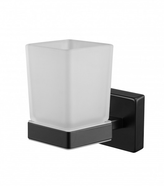 Держатель Rainbowl CUBE одинарный + стакан квадратный (2784-5BP) черный матовый