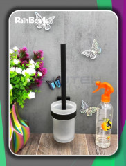 Ёрш Rainbowl CUBE стекло к стене малый (2790-BP) чёрный матовый