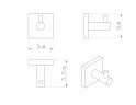 Крючок для ванной Rainbowl 2727-2BP CUBE для халата одинарный чёрный матовый