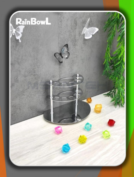 Держатель Rainbowl HOME 5 зубных щеток + зубная паста настольный хром (0039-8)